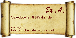 Szvoboda Alfréda névjegykártya
